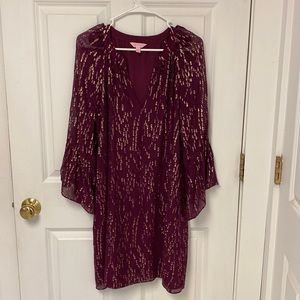 Lilly Pulitzer Matilda Silk Metallic Tunic Dress